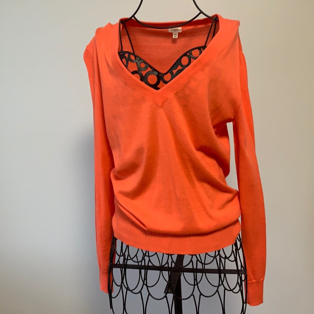 JCrew peach v neck sweater